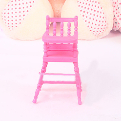 Hot Pink Plastic Doll Mini Baby Chair, Miniature Furniture Toys, for American Girl Doll Dollhouse Accessories, Hot Pink, 60x70x120mm