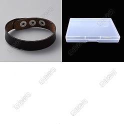 Коричневый 15 шт. простой браслет из искусственной кожи с металлическими пряжками, кофе, 8-5/8 дюйм (21.8 см)