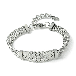 Stainless Steel Color 304 Stainless Steel with Cubic Zirconia Bracelet, Stainless Steel Color, 7.20 inch(18.3cm)