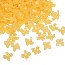 Оранжевый 20 бусины из смолы, клевер, оранжевые, 7x7 мм, отверстие : 0.8 мм