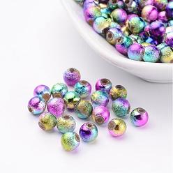 Colorful Spray Painted Acrylic Beads, Matte Style, Colorful, 8mm, hole: 1.9mm, about 1745pcs/500g.