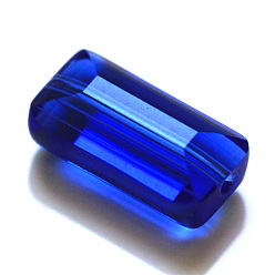 Blue Imitation Austrian Crystal Beads, Grade AAA, Faceted, Rectangle, Blue, 4.55x8x3mm, Hole: 0.7~0.9mm