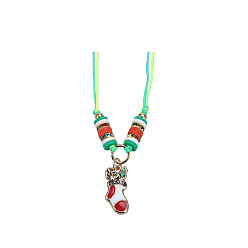 Necklace 7 Colorful Christmas Tree & Santa Claus Bracelet and Necklace Set for Kids