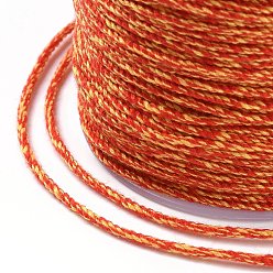 Coral Macrame Cotton Cord, Braided Rope, with Plastic Reel, for Wall Hanging, Crafts, Gift Wrapping, Coral, 1.2mm, about 49.21 Yards(45m)/Roll