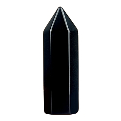 Obsidian Natural Obsidian Display Decorations, Home Decorations, Hexagonal Prism, 50x17mm