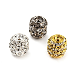 Mixed Color Brass Rhinestone Beads, Barrel, Mixed Color, 11.5x10mm, Hole: 1mm