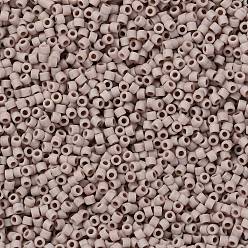 Rosy Brown Cylinder Seed Beads, Frosted Colors, Uniform Size, Rosy Brown, 2x1.3~1.5mm, Hole: 0.8~1mm, about 40000pcs/bag, 450g/bag