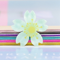 Light Cyan Translucent Resin Cabochons, for Hair Accessories, Glitter Cherry, Light Cyan, 26mm