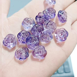 Pourpre Moyen Perles de verre tchèques, rose, support violet, 12x12mm