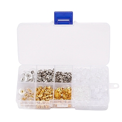 Mixed Color 922Pcs Plastic & Eco-Friendly Plastic & Iron & Brass with Plastic Pads Ear Nuts, Soft Clear Earring Backs Safety Bullet Clutch Stopper, Mixed Color, 922Pcs/Box
