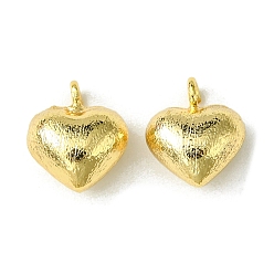 Real 18K Gold Plated Brass Charms, Heart, Real 18K Gold Plated, 12x10x6mm, Hole: 2mm