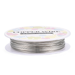 Silver Round Copper Jewelry Wire, Nickel Free, Silver, 20 Gauge, 0.8mm, about 16.40 Feet(5m)/Roll