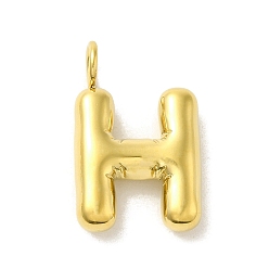 Letter H 304 Stainless Steel Pendants, Real 14K Gold Plated, Letter Charm, Letter H, 24x15x5mm, Hole: 4mm