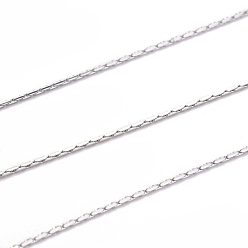 Stainless Steel Color 304 Stainless Steel Cardano Chains, Soldered, Stainless Steel Color, 1mm