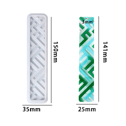 Rectangle DIY Bookmark Silicone Molds, Decoration Making, Resin Casting Molds, For UV Resin, Epoxy Resin Jewelry Making, Rectangle Pattern, 150x35x6mm