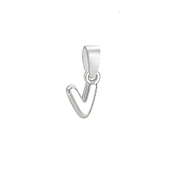 Letter V Латунь прелести, долговечный, стойки покрытие, без кадмия и без свинца, Буква V, 10x7x2.5 мм, отверстие : 5x2.5 мм