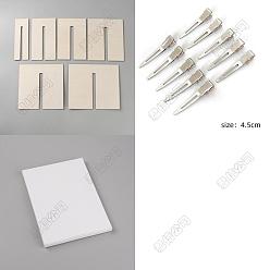Бежевый 6Шаблон для изготовления деревянных бантов, с 12шт. заколками для волос из нержавеющей стали типа «крокодил», бежевые, 149x49x2 мм