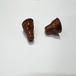 Сиена Непрозрачные акриловые бусины, рожок мороженого, цвет охры, 20x17 мм, отверстие : 2 мм