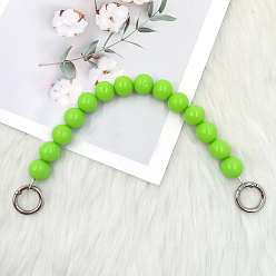 Lawn Green Plastic Phone Case Chain Beaded Strap, Short Handbag Chain Strap, with Spring Rings, for DIY Phone Case and Bag Accessories, Lawn Green, 30x1.8cm