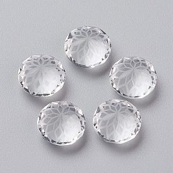 Crystal K9 Glass Rhinestone Pointed Back Cabochons, Faceted, Diamond, Flower Pattern, Crystal, 10x6mm