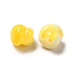 Yellow Opaque Acrylic Beads, Cloud, Yellow, 10x10mm, Hole: 1.2mm, about 930pcs/500g