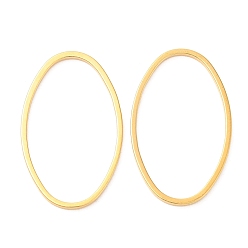 Real 24K Gold Plated Brass Linking Rings, Cadmium Free & Lead Free, Long-Lasting Plated, Oval, Real 24K Gold Plated, 26x16x1mm, Inner Diameter: 24x14mm