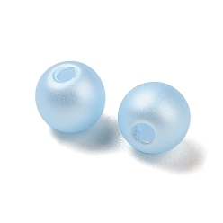 Небесно-голубой Матовые пластиковые бусины с имитацией жемчуга, круглые, голубой, 4 мм, отверстие : 1 мм