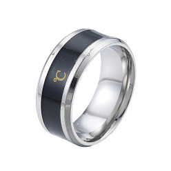 Нержавеющая Сталь Цвет 201 кольцо на палец из нержавеющей стали для женщин, электрофорез черный и цвет нержавеющей стали, внутренний диаметр: 17 мм