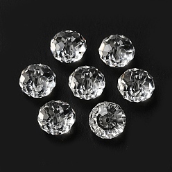 Clear Glass Imitation Austrian Crystal Beads, Faceted, Rondelle, Clear, 8x5~5.5mm, Hole: 1.2~1.5mm
