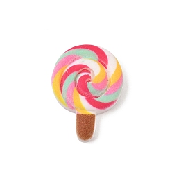 Разноцветный Кабошоны из непрозрачной смолы, окрашенные распылением, имитация еды, леденец, красочный, 25x18x6 мм