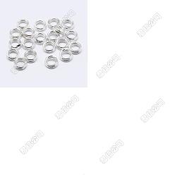 Серебро 925 разрезные кольца из стерлингового серебра, кольца прыжок двойной петли, круглые кольца, серебряные, 7x1 мм, внутренний диаметр: 5.5 мм, 15 шт / комплект