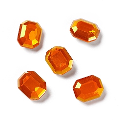 Sun Light AB Style K9 Glass Rhinestone Cabochons, Pointed Back & Back Plated, Octagon Rectangle, Sun, 10x8x4mm