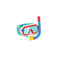 Glasses Детские кольца из ПВХ и ТПР ко Дню защиты детей, широкая полоса кольца, глубокое синее небо, очки для дайвинга, 13~19