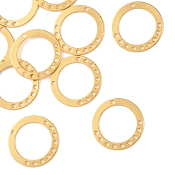 Настоящее золото 18K Компоненты латунной люстры Shegrace, круглые кольца, без кадмия и без свинца и без никеля, реальный 18 k позолоченный, 21x0.7 мм, отверстие : 1.4 мм