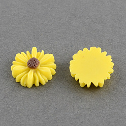 Gold Flatback Hair & Costume Accessories Ornaments Resin Flower Daisy Cabochons, Gold, 13x4mm