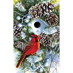 Птица Diy рождественская тема прямоугольный набор для алмазной живописи, включая сумку со стразами из смолы, алмазная липкая ручка, поднос тарелка и клей глина, птица, 400x300 мм
