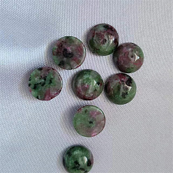 Ruby in Zoisite Natural Ruby in Zoisite Cabochons, Flat Round, 6mm