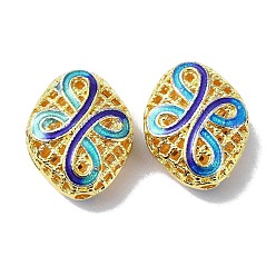 Темно-синий  Шифер Бусины ручной работы перегородчатой, с эмалью, темный сланец синий, 15x12x6 мм, отверстие : 1.2 мм