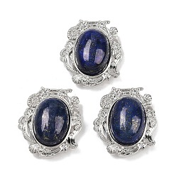 Ляпис-Лазурь Окрашенный натуральный лазурит овальные многорядные звенья, в форме ракушки с латунными звеньями в форме морской звезды, платина, стойки покрытие, 26.5x23.5x11 мм, отверстие : 2 мм