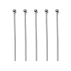 Нержавеющая Сталь Цвет Устойчивы к потускнению 304 штифты с шарообразной головкой из нержавеющей стали, цвет нержавеющей стали, 30x0.8 мм, 20 датчик, Руководитель: 2 mm