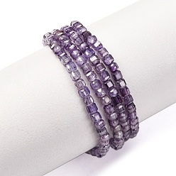 Фиолетовый Бусины из кубического циркония, граненые квадратные, фиолетовые, 2x2x2 мм, отверстие : 0.6 мм, около 159~160 шт / нитка, 14.57''~14.76'' (37~37.5 см)