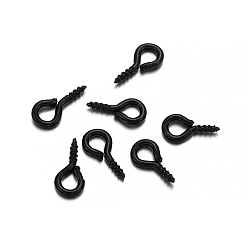 Electrophoresis Black Iron Screw Eye Pin Peg Bails, For Half Drilled Beads, Electrophoresis Black, 8x4mm, 200pcs/bag