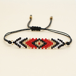 MI-B220186A Boho Leopard Print Friendship Bracelet Handmade with Beads and Braided Cord