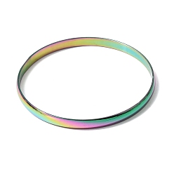 Rainbow Color 304 Простые браслеты из нержавеющей стали для женщин и мужчин, ионное покрытие (ip), долговечный, Радуга цветов, внутренний диаметр: 2.56 дюйм (6.5 см)