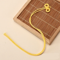 Yellow Polyester Chinese Knot Tassel Big Pendants, Yellow, 400mm