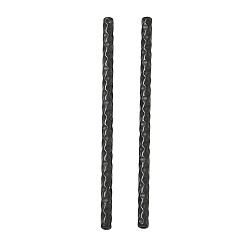 Черный 304 шарики из нержавеющей стальной трубы, ионное покрытие (ip), текстурированная трубка, чёрные, 40x2 мм, отверстие : 1 мм