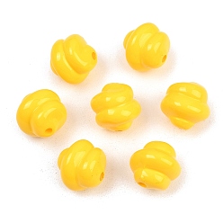 Желтый Непрозрачные акриловые бусины, выпечка окрашены, желтые, 16x16 мм, отверстие : 3 мм