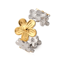 Золотой & Цвет Нержавеющей Стали 304 двухцветные манжетные кольца из нержавеющей стали, ионное покрытие (ip), золотые и нержавеющая сталь цвет, 10.8 мм