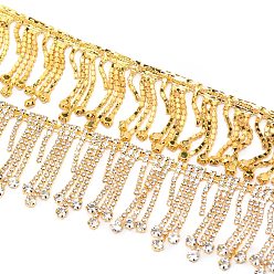 Clear Glass Rhinestone Cup Chains, Tassel Chains, Wedding Dress Decorative Rhinestone Chains, Crystal, 40mm