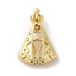 Настоящее золото 18K Стойки обшивки латунные подвески, без кадмия и без свинца, долговечный, прелести Nossa Señora Aparecida, реальный 18 k позолоченный, 20x14x7 мм, отверстие : 4x3 мм